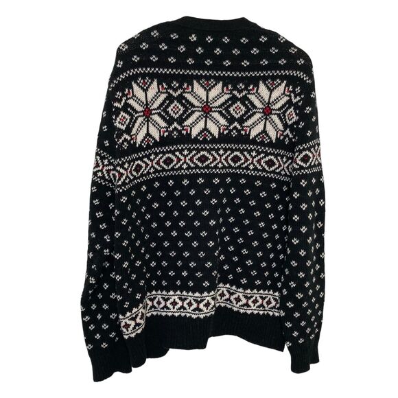 Polo Ralph Lauren Fair Isle Cotton Cashmere Snowflake Cardigan Sweater Large - Picture 4 of 14